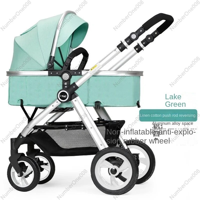 

New Baby Carriage, High Landscape Small Sun Baby Stroller Can Sit, Lie Down and Dual-purpose Two-way Portable Stroller