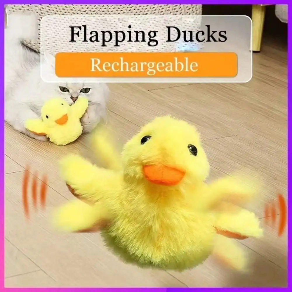 Juguetes eléctricos inteligentes para gatos, pato de peluche con carga por gravedad y USB, con sonido, patito de juguete para diversión autónoma, juguete relajante para gatos, juguete para perros, juguetes para provocar a gatos, juguete sonoro para mascotas