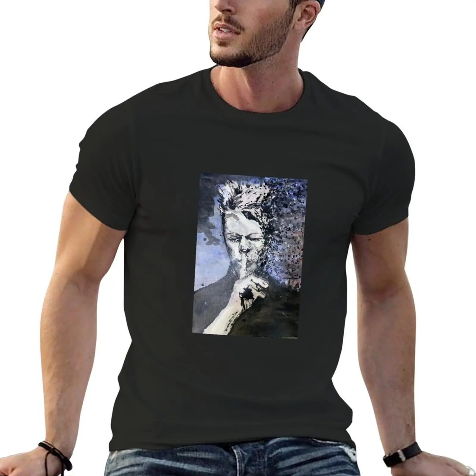 Bowie The Starman camiseta vintage para fanáticos del deporte, camisetas gráficas de rapero, camisetas altas personalizadas para hombres