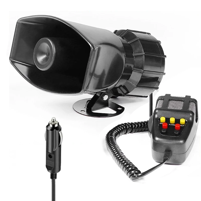 EAFC Auto Hoorn 7 Geluiden Auto Sirene Luchthoorn Tone Auto Sirene Hoorn Microfoon PA Luidsprekersysteem Noodversterker Sirene 12 V