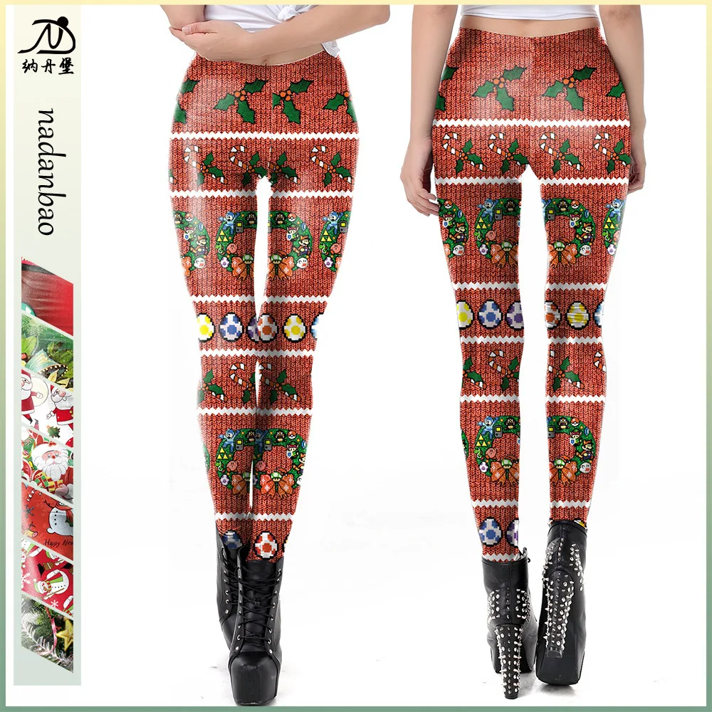 

2024 Autumn/Winter Digital Printed Christmas Tree Leggings, Yoga Pants, And Tight Pants For Outerwear