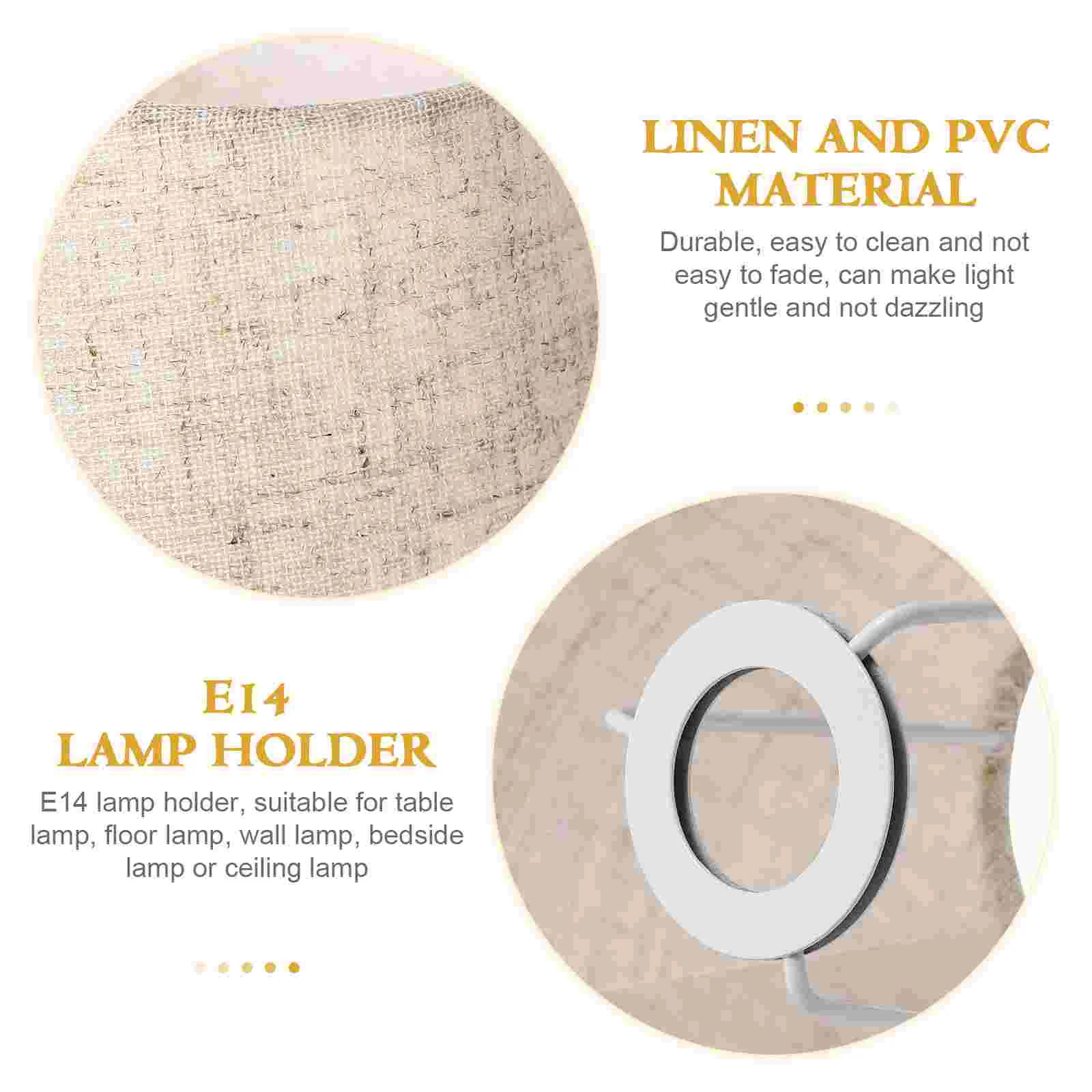 Pantalla de lámpara de 2 piezas, pantalla de tela para lámpara de mesa y luz de suelo, tela Natural hecha a mano