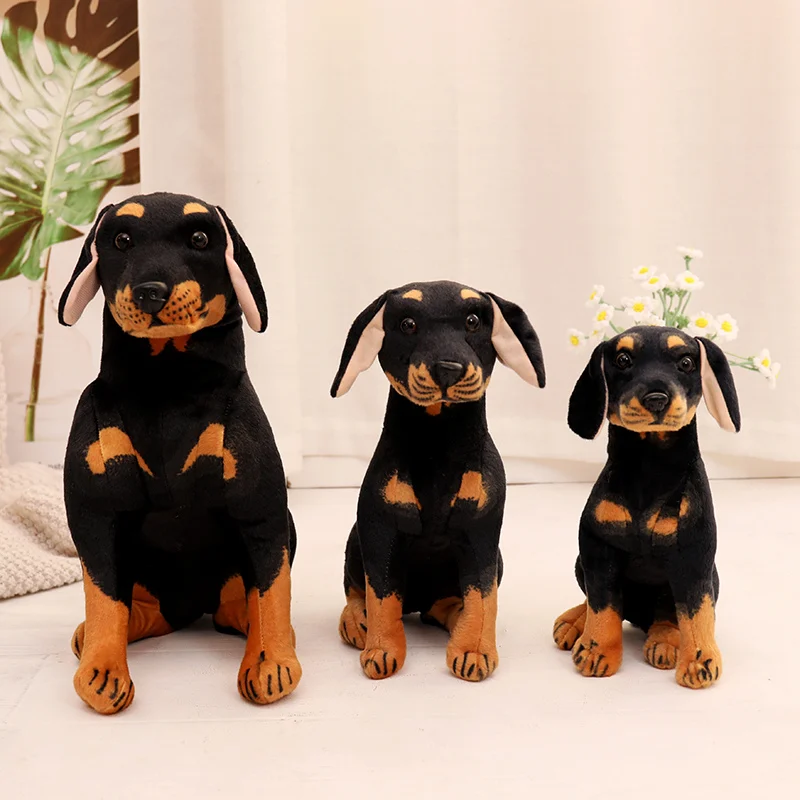 Imitation Rottweiler Plush Toys Cartoon Artificial Dog Stuffed Dolls Holiday Birthday Gift Homedecor Plush Pillow