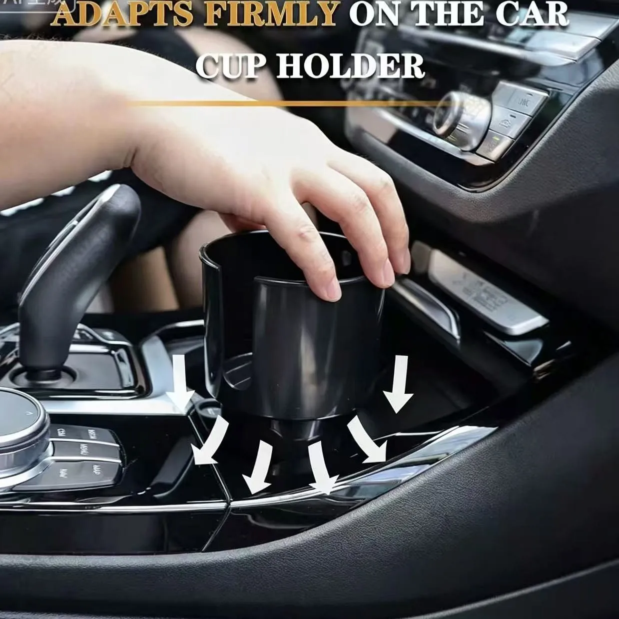 2-in-1 Rotatable Car Cup Holder Tray, ABS Drink Holder & Food Organizer Detachable Auto Cup Stand for Car Interior Universal Fit