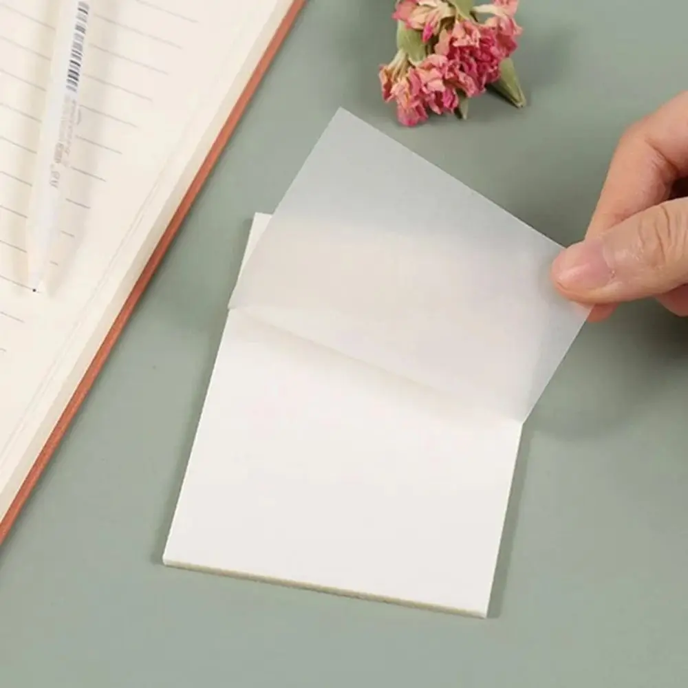 50 Sheets Portable 50 Sheets Sticky Notes Transparent Waterproof Bookmark Marker Note Paper