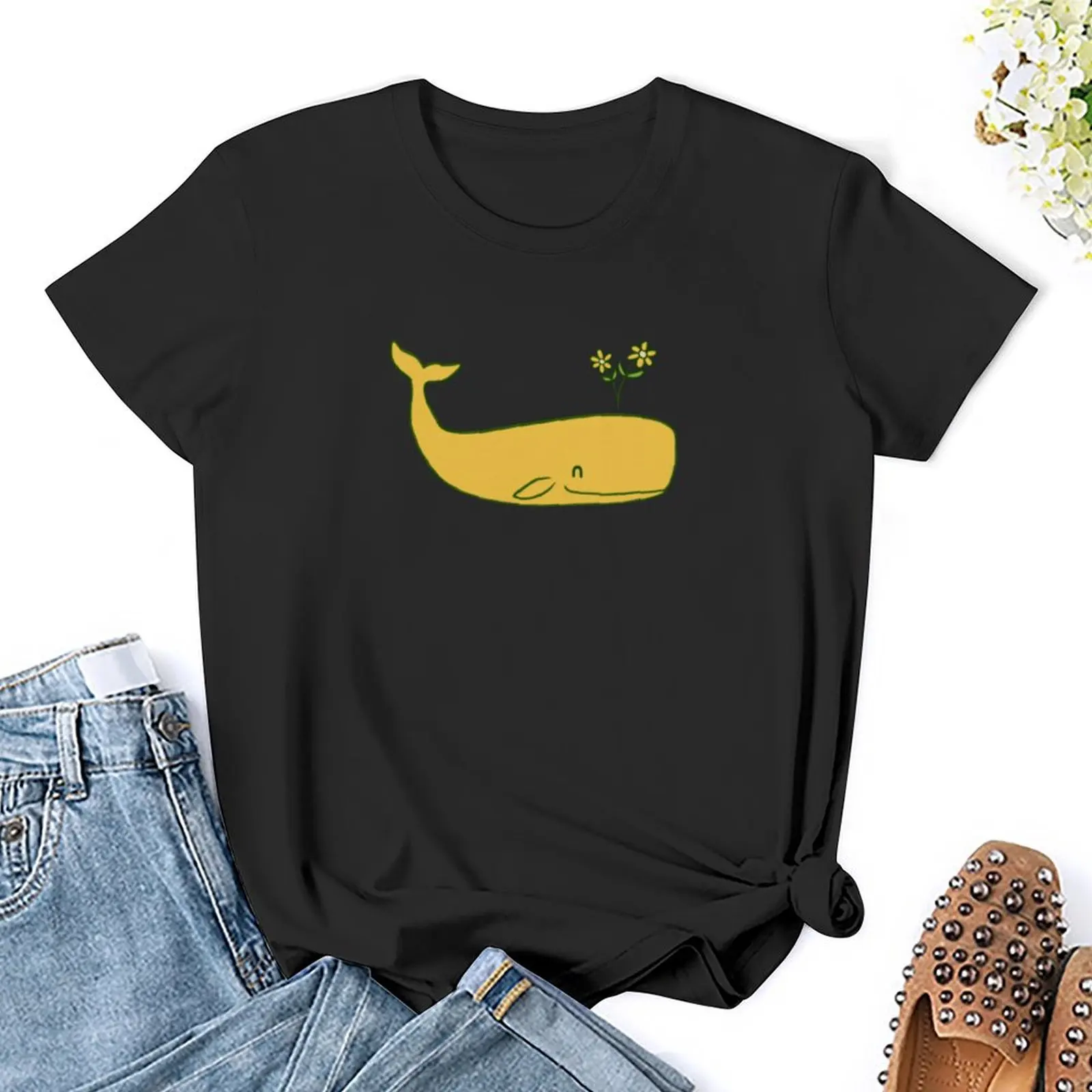 Peace Whale T-Shirt Female clothing cute tops Short sleeve tee tshirts woman