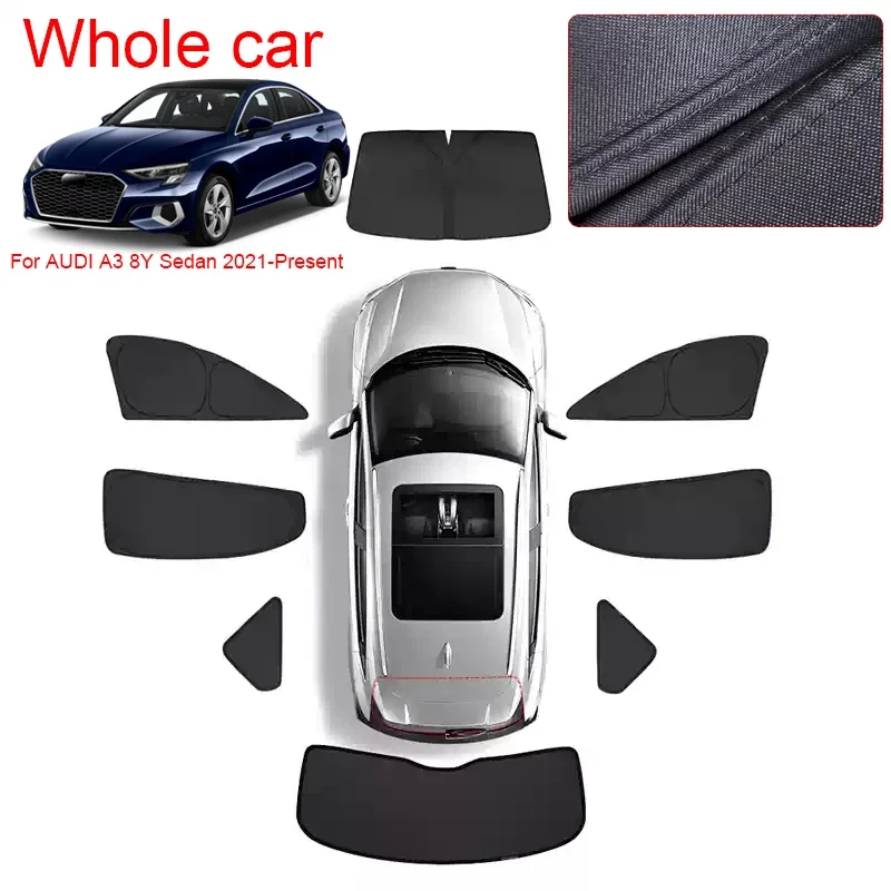 

Car Black Windows Privacy Sunshade For AUDI A3 8Y 2021-2026 Auto UV Block Sun Protection Interior Blackout Cover Accessories