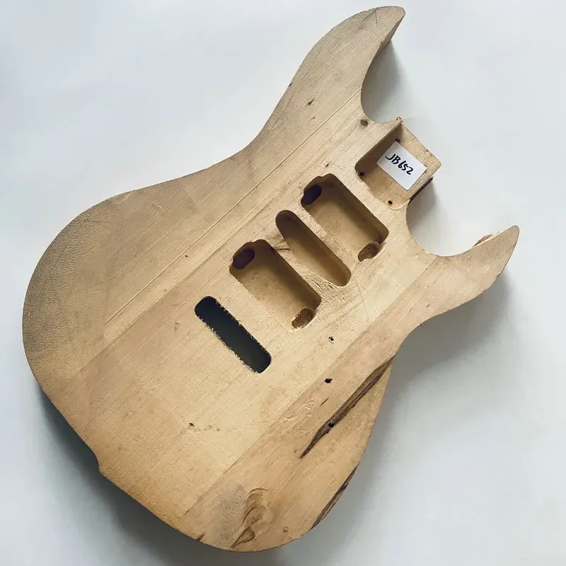 JB652 Nature Solid Basswood ST Model Electric Guitar Body HSH Pickups Tremolo Bridge for Replace and DIY Surface Dirty