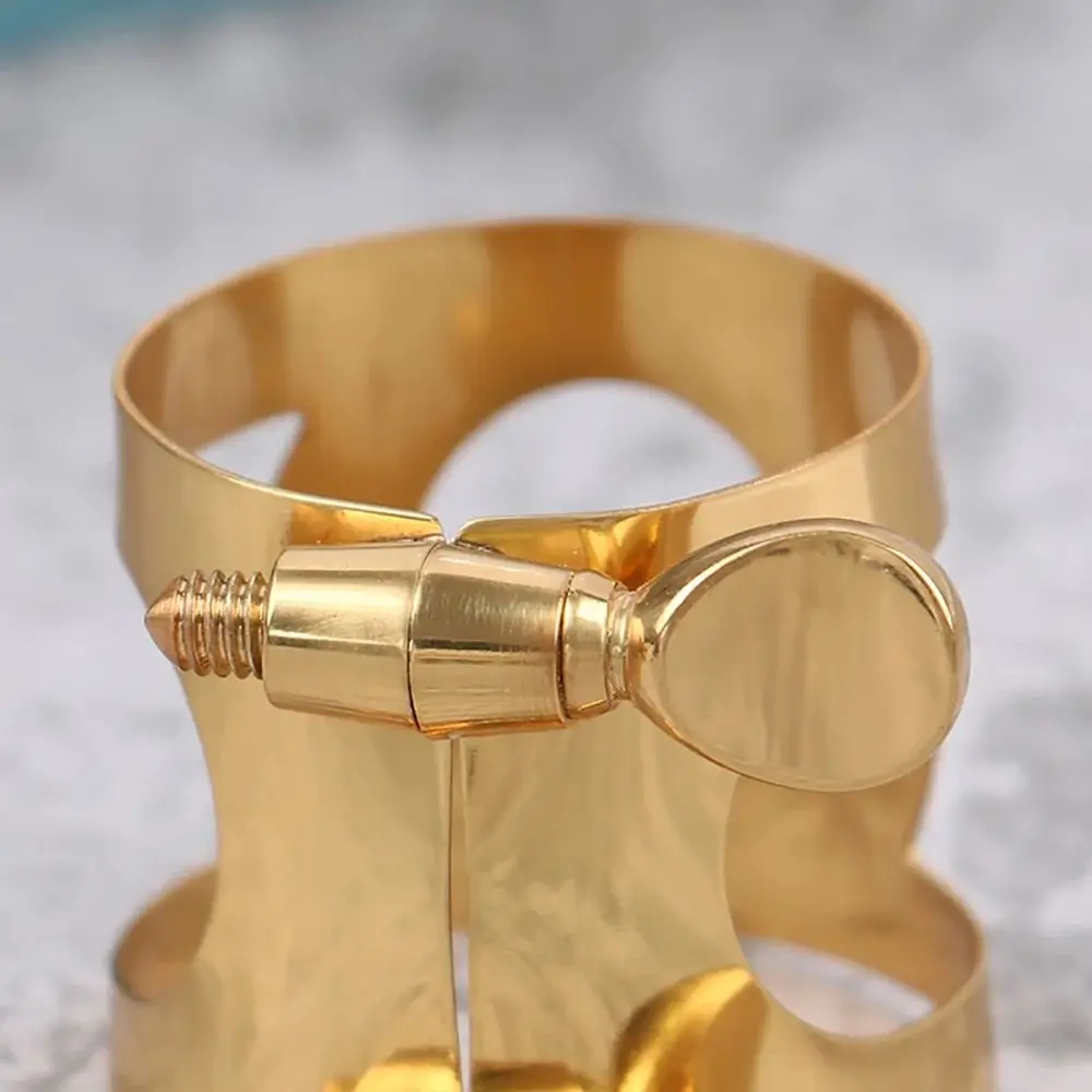 1Pcs Brass Saxophone Mouthpiece Clip Snap Ring Alto/Tenor/Soprano Ligature Climp with Adjustable Screw Fastener Cap