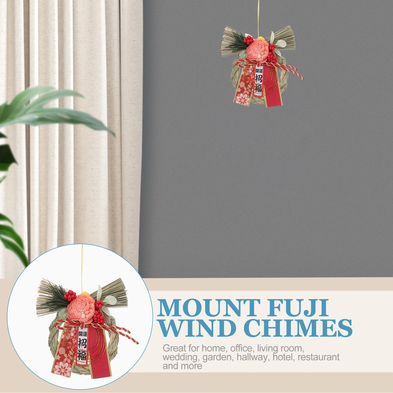 

New Year Decorative Door Wreath Car Hanging Decorative Japanese Style Festive Door Ornament Wall Hanging Accessories