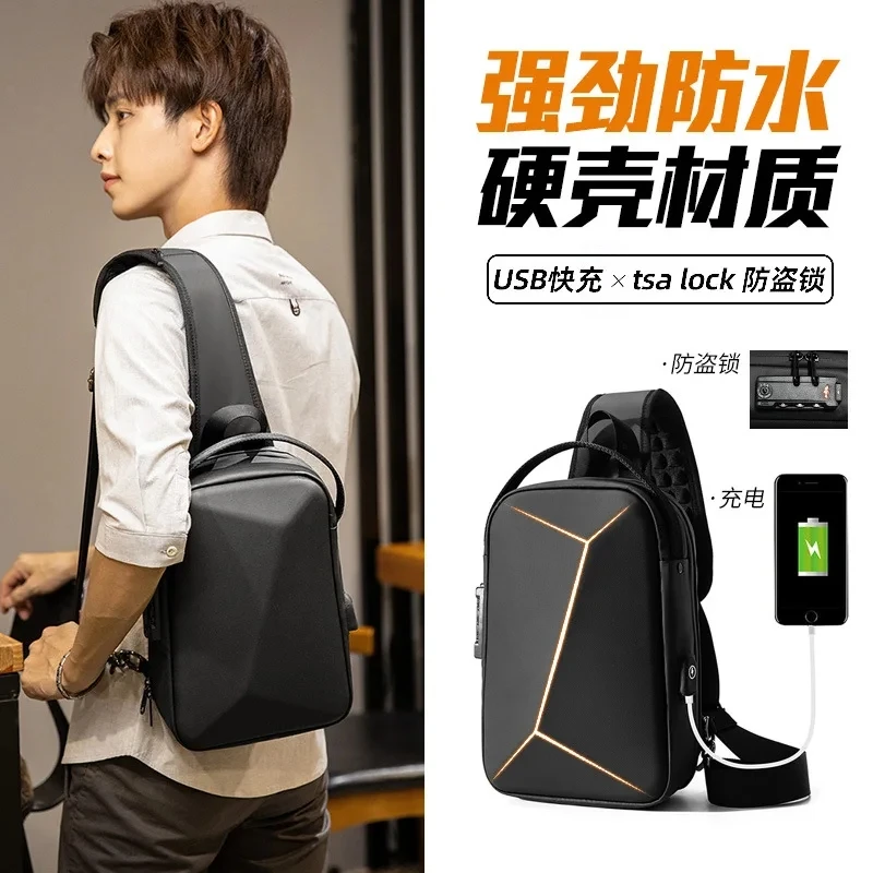 Side bag mens  Men\'s Leisure Fashion Waterproof Anti Theft Shoulder Chest Crossbody Sling Bag For Men