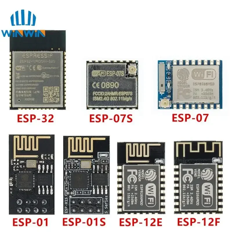 

1pcs ESP8266 ESP-01 ESP-01S ESP-07 ESP-07S ESP-12 ESP-12E ESP-12F ESP-32 serial WIFI wireless module wireless transceiver 2.4G
