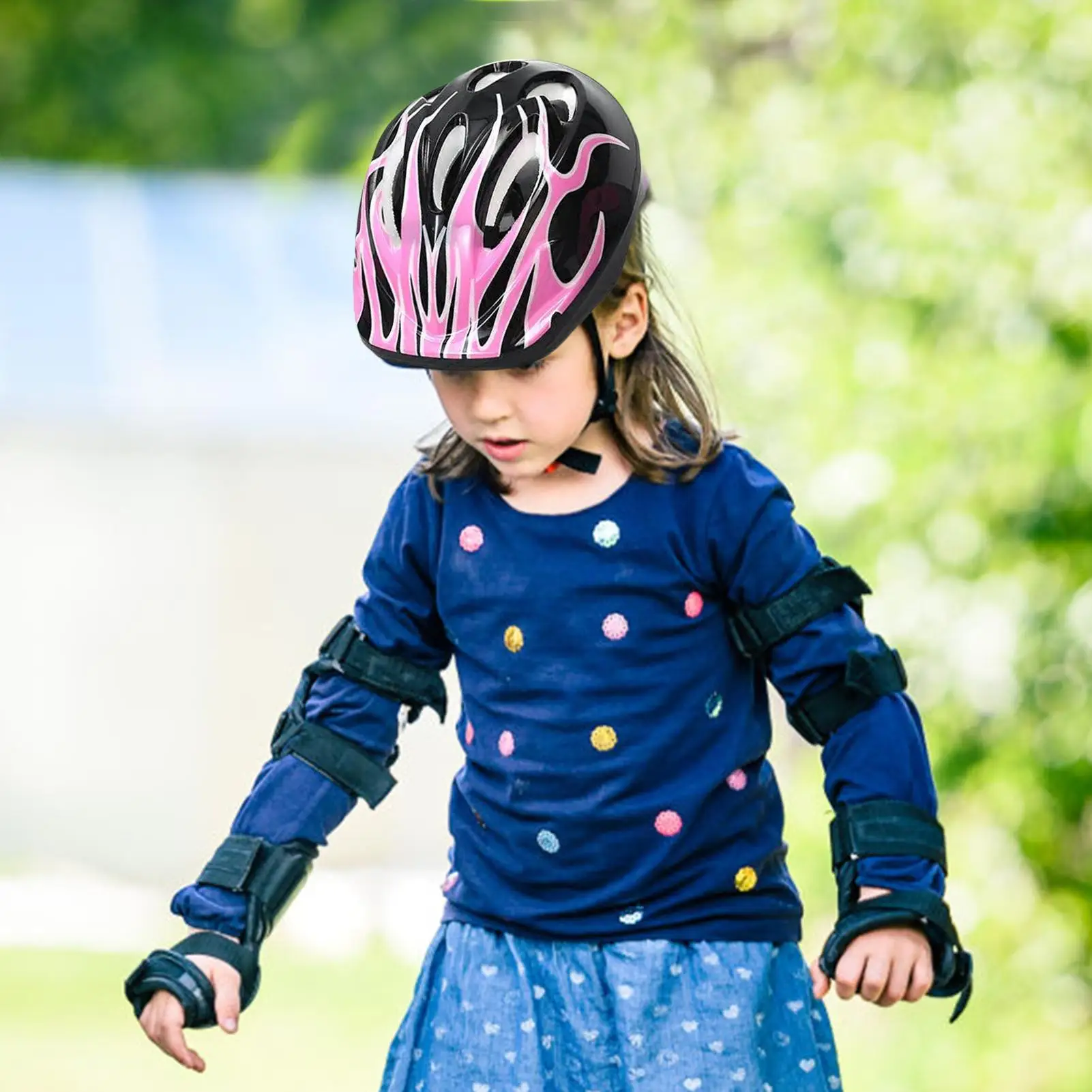 Kids Helmet And Pads Set Children Cycling Protective Set Multifunctional Helmet And Pads Kit For Kids 5-10 Outdoor Sports Bike
