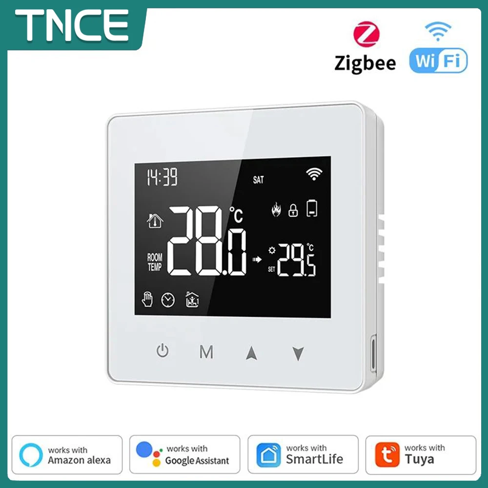 TNCE Tuya WIFI/Zigbee Smart Thermostat Low Power Battery Water Gas Boiler Temperature Controller For Alexa Google Home Alice