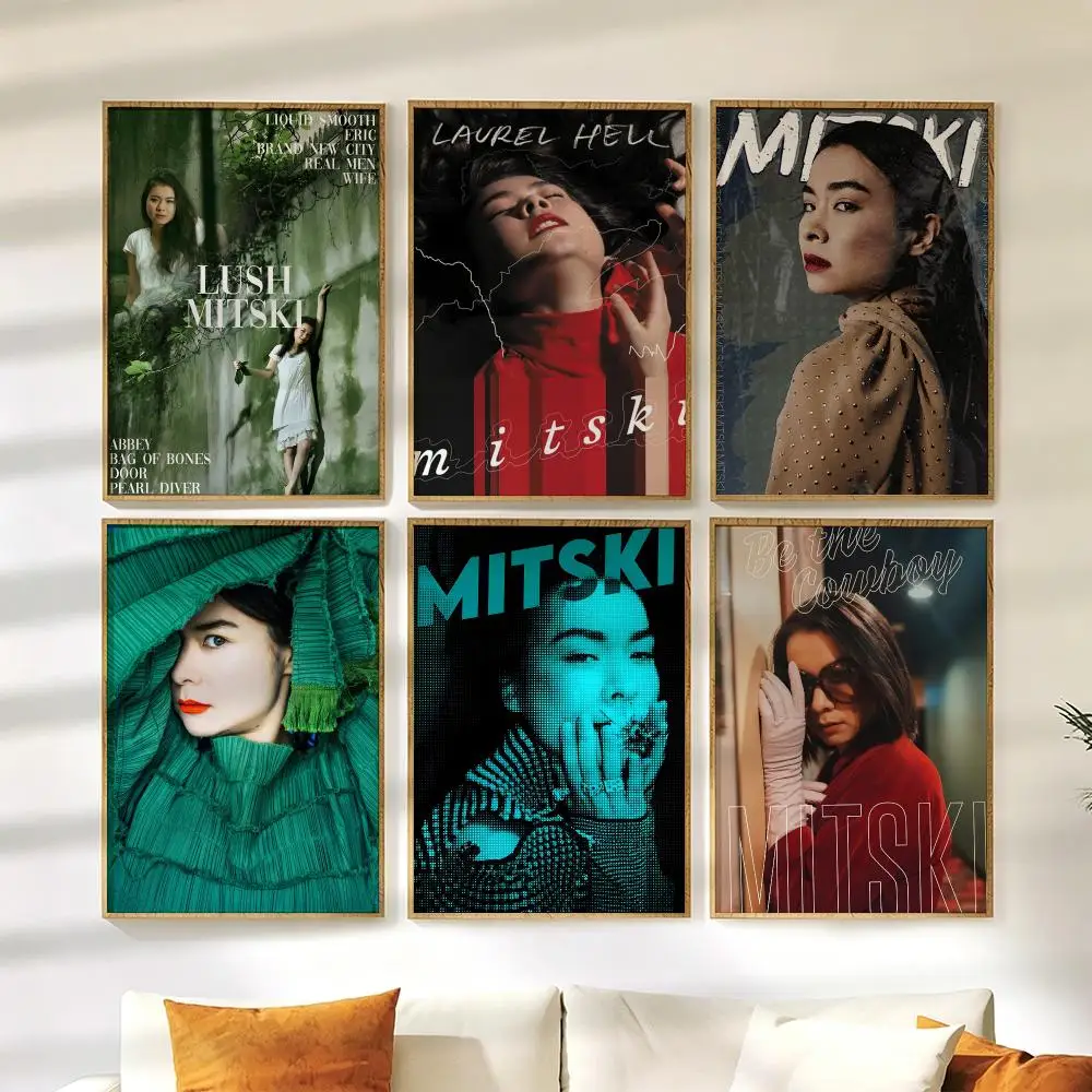 First Love Late Spring M-Mitski Poster Wall Stickers HD Painting Self Adhesive Art Decals for Bedroom Living Room Home Decor