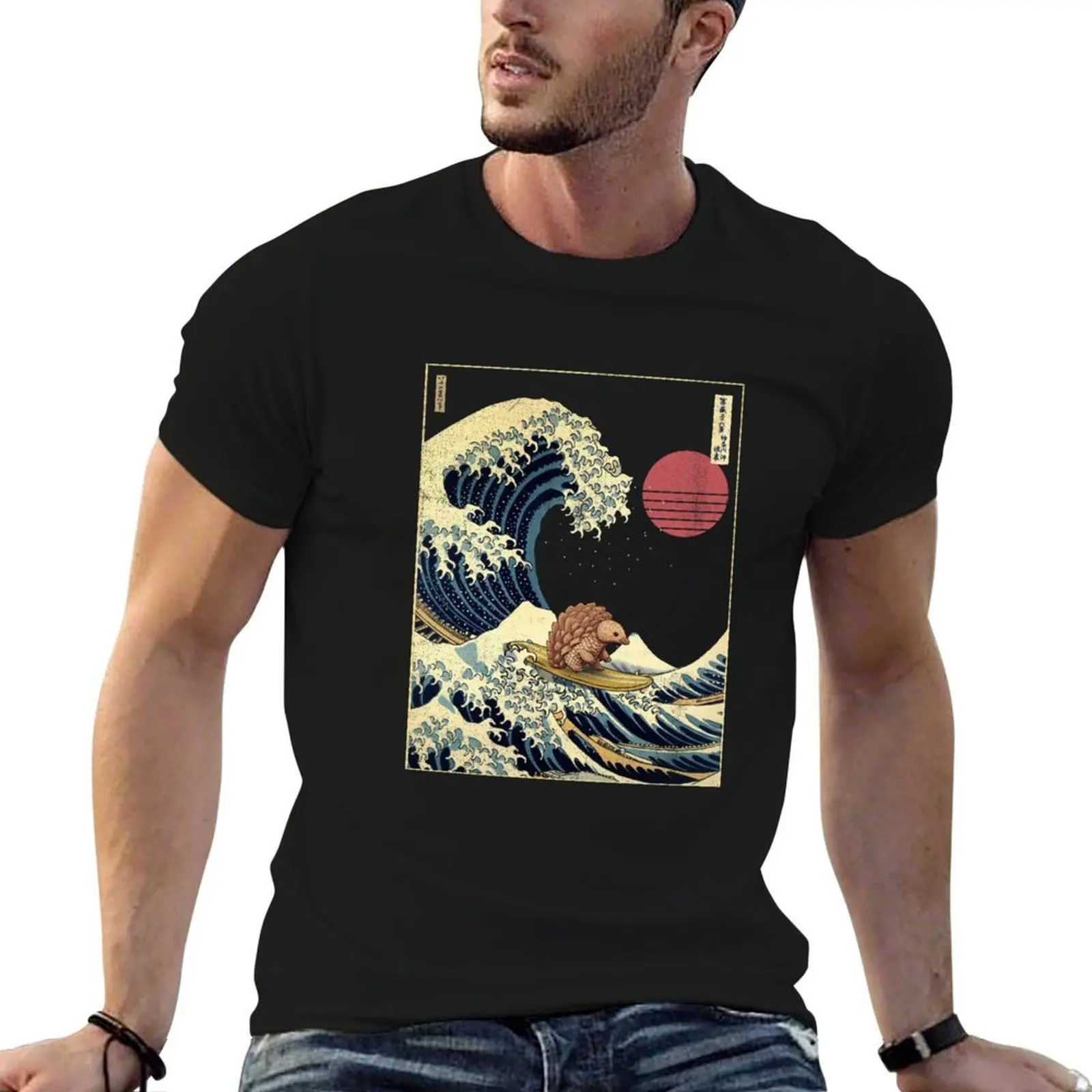 

Pangolin Kanagawa Japanese Surfing Wave T-Shirt man t shirt luxury graphic t shirts for man T-Shirt