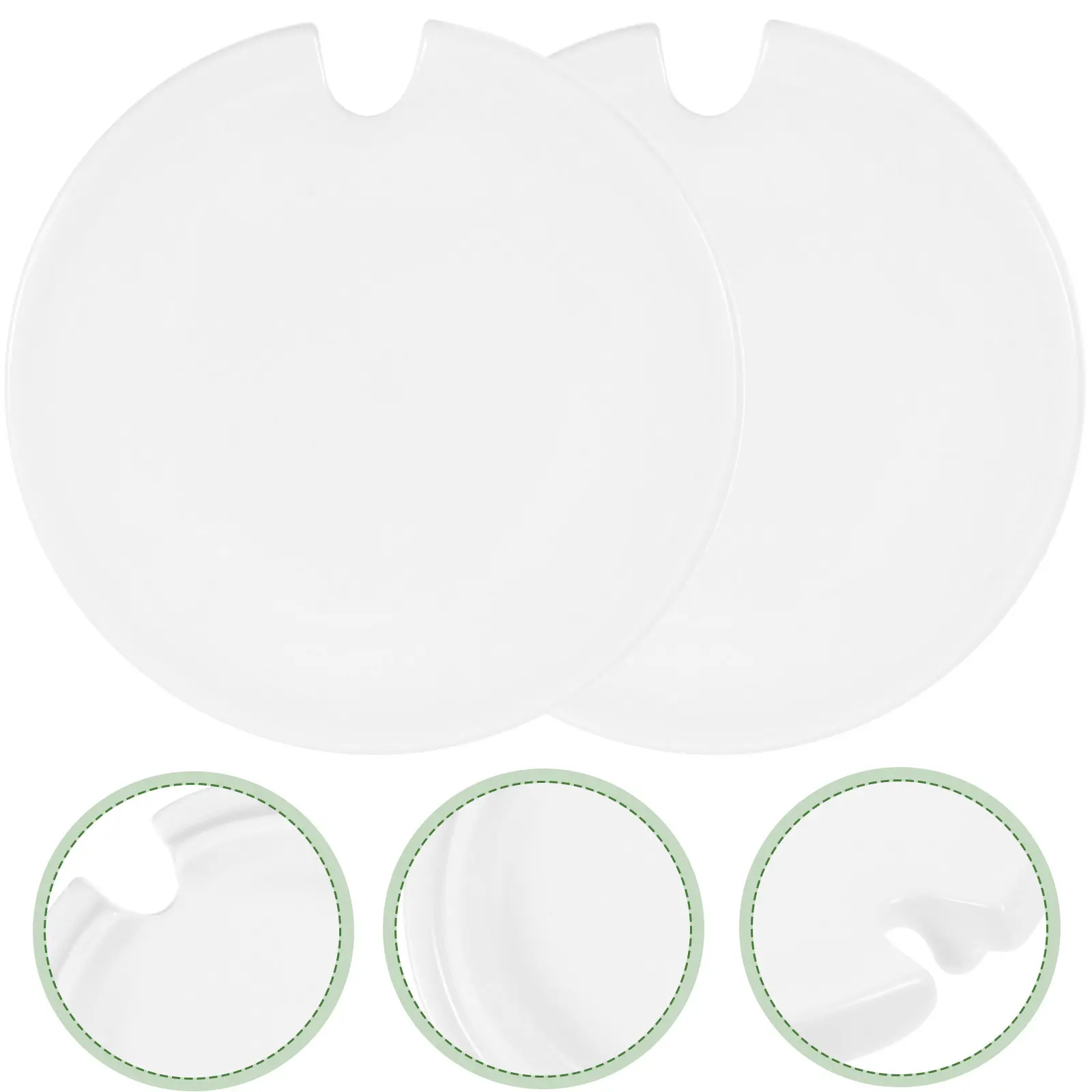 2Pcs Ceramic Cup Lid Fine Craftsmanship Round Sealing Cup Cover Heatproof Easy Clean Mug Lid for Tea Coffee Water Lemonade
