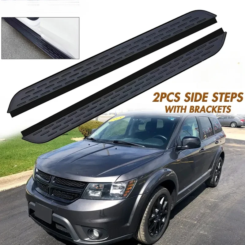 High Quality 4.7in Black Aluminum Side Pedals For Mid-size SUV 2013-2020 Exterior Mod Parts