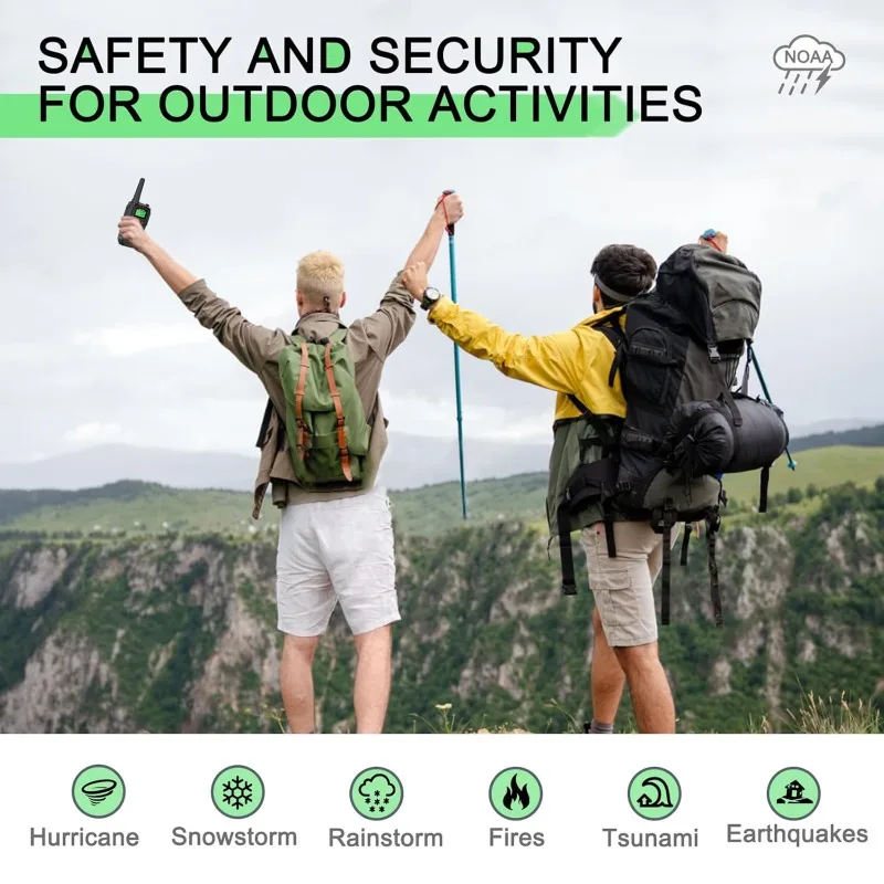 2Pcs Handheld Wireless Walkie Talkie Long Distance Transmission Portable Two-Way Radio UHF Transceiver Set for kid and Adults