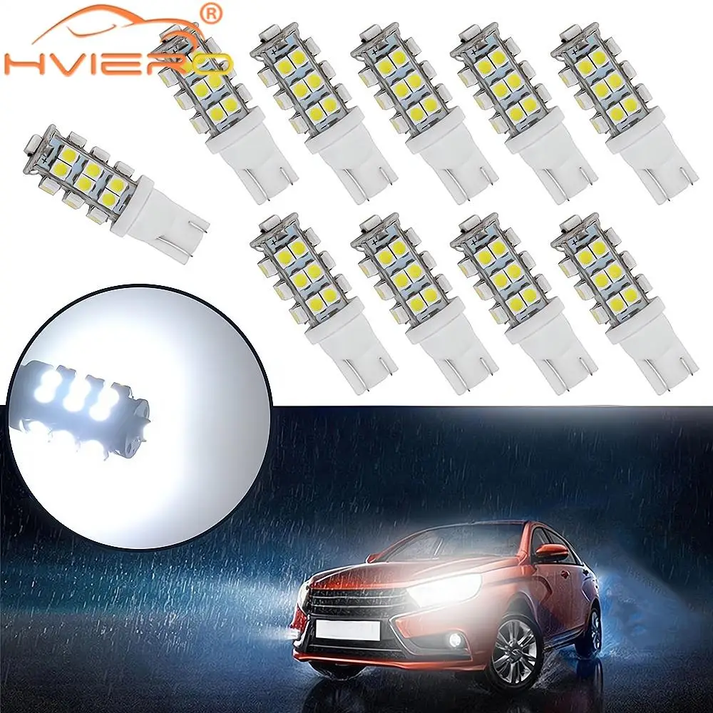 

10X Car Led Bulbs Tail Lantern Strobe Lamp T10 3528 25smd White Red Blue Interior Lights Bulb Waterproof Fog 921 194 168 DC 12V