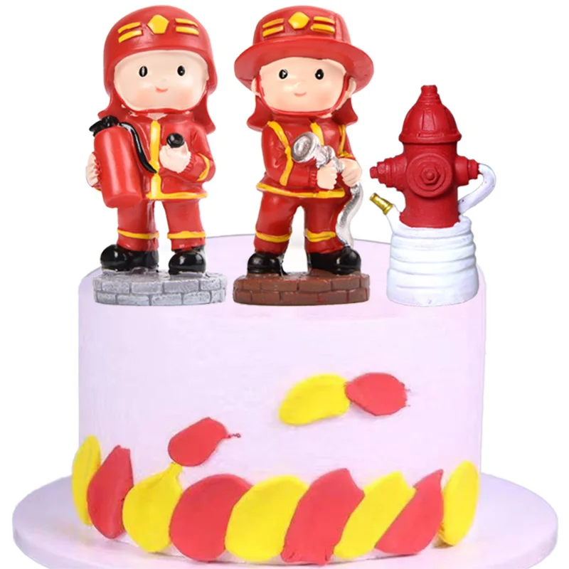 Acryl Feuerwehrauto Kuchen Dekoration Feuerwehrmann Alles Gute zum Geburtstag Kuchen Topper Feuer Feuerwehrmann Thema Jungen Geburtstag Party Dekoration Lieferungen – Detail 1