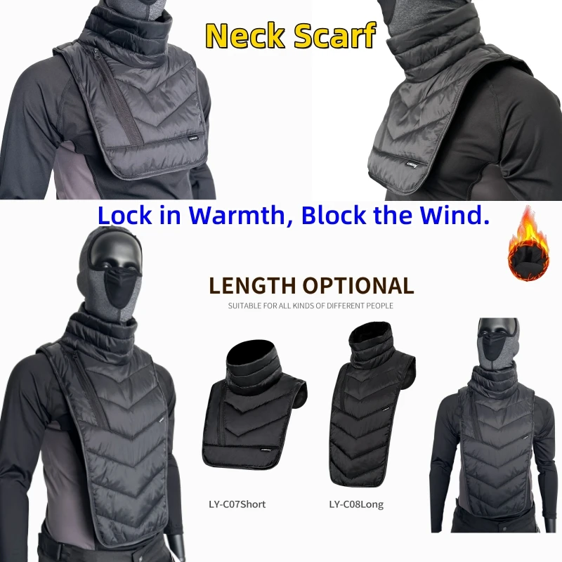 Winter Warm Motorcycle Neck Scarf – Thermal Windproof Neck Gaiter Warm Scarf for Chest & Neck Moto Rider Cold Weather Gear
