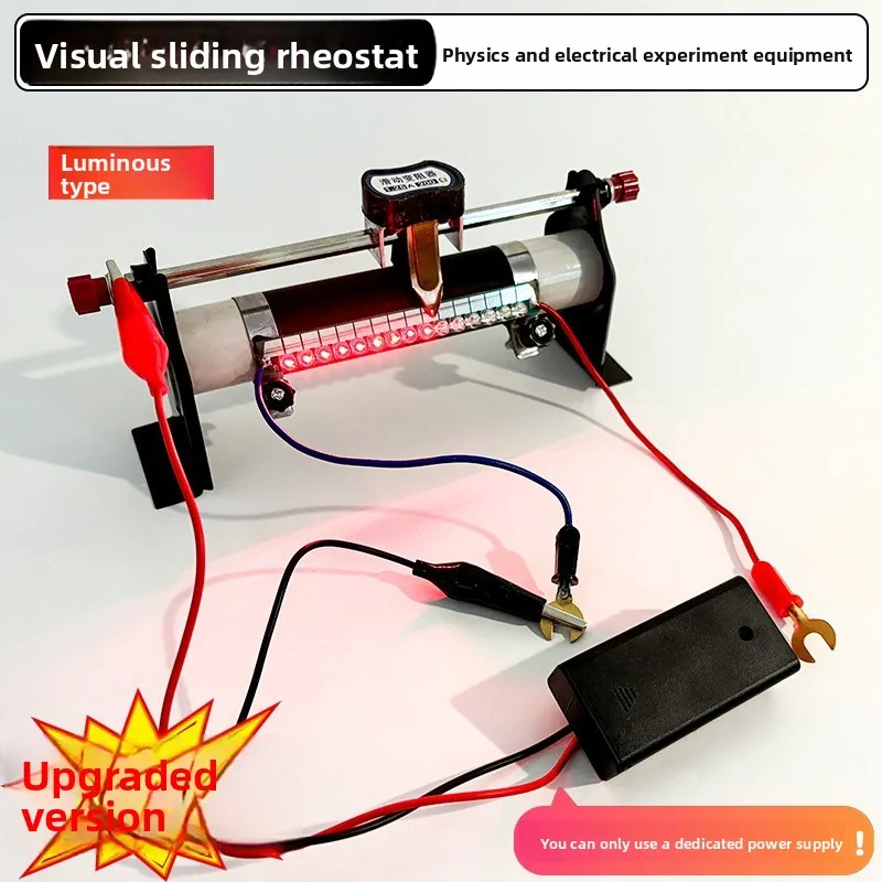 Visual Physics Experiment Demonstrator with Adjustable Resistance, Bright Light Wire,LED Light Strip, Clip, Teaching Tool Switch