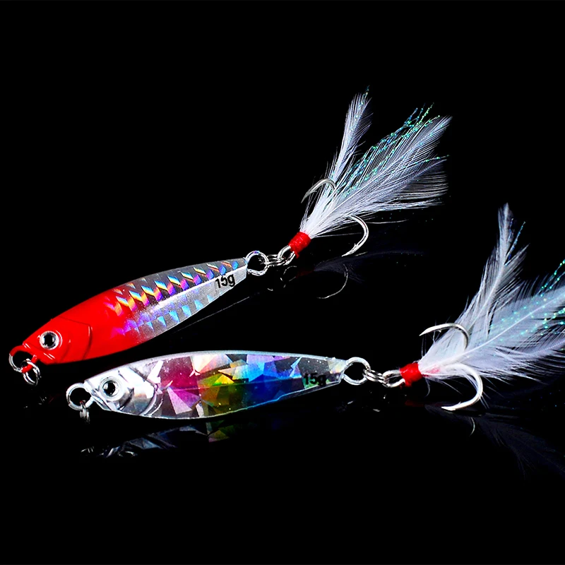 PROBEROS 1 stücke Metall Guss Jig Löffel 7/10/15/20/30g Shore Casting Jigging Fisch Meer Bass Angeln Locken Künstliche Köder Tackle – Detail 2