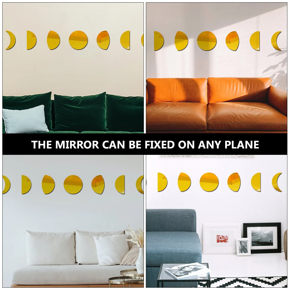 

Mirror Wall Decoration Moon Phase Ceramic Tile Mirrors Phases Acrylic Hanging Office