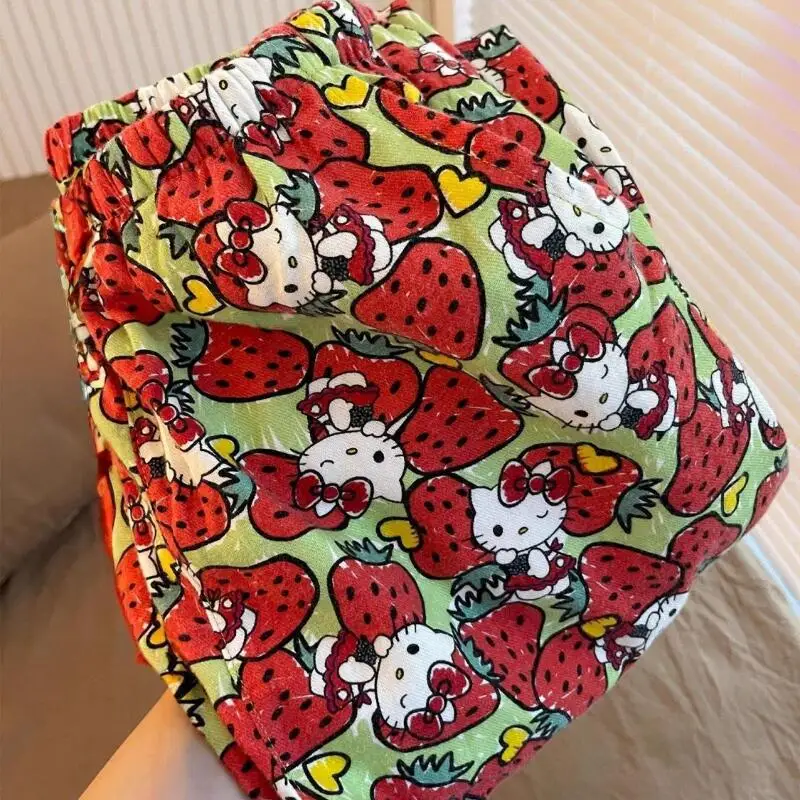 

Sanrio Hello Kitty Women's Pajama Pants Kawaii Cartoon Spring Autumn Sleeping Pants Red Sleepwear Trousers Outdoor Homewear New
