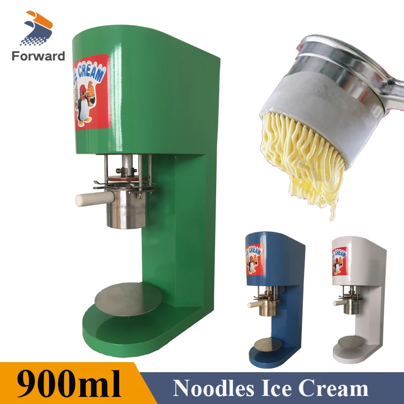 Spaghetti Soft Ice Cream Machine Automatic Ice Cream Embossing Noodles Ice Cream Machine Spaghetti Gelato Making Machine