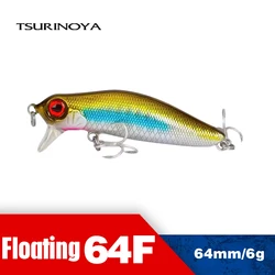TSURINOYA Minnow Fishing Lure Weight System 64F DW71 64mm 6g Floating Shallow Range Seabass Wobbler Crank Bait