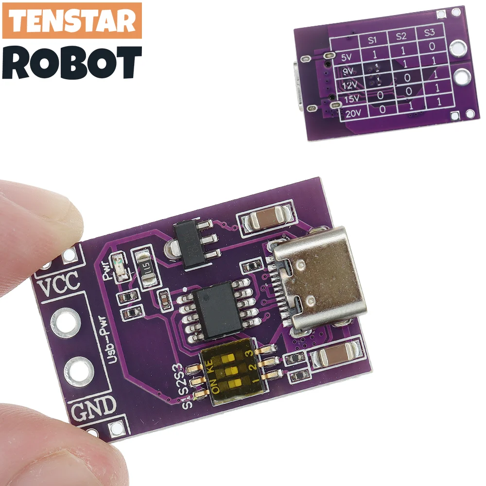 Typ C QC AFC PD2.0 PD3.0 do DC Spoof Scam Fast Charge Trigger Polling Detector USB-PD Notebook Power Supply Change Board Module