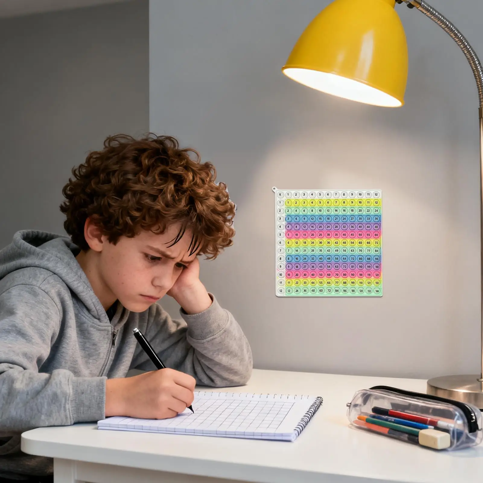 Juguete antiestrés de matemáticas, tabla de multiplicación, juguetes educativos de silicona, juego de mesa de matemáticas de arcoíris para estudiantes, niños pequeños
