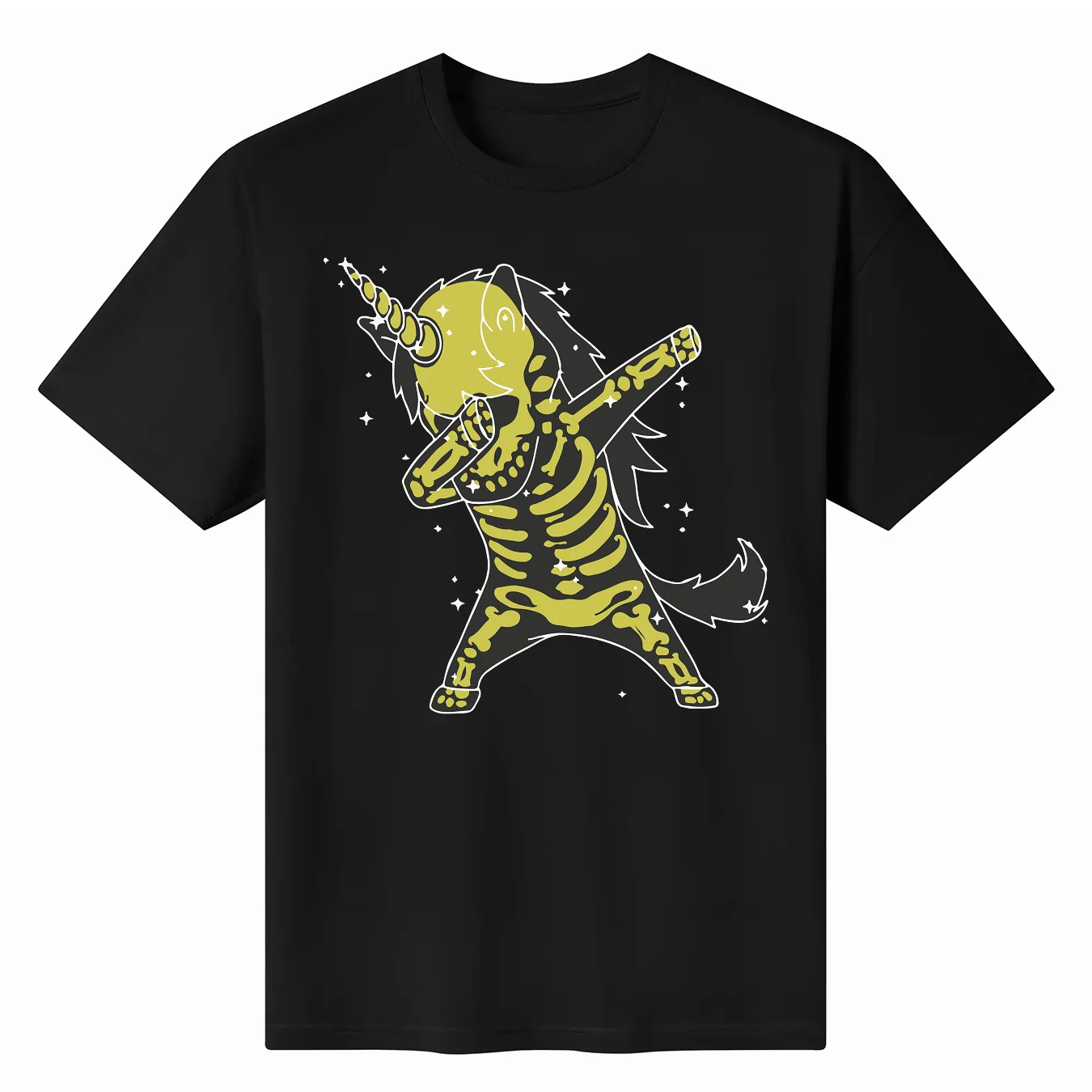 

Dabbing Unicorn Skeleton Hip Hop Rock T Shirt 2024 High Quality Printed Fashion Casual Man T-Shirt Satanic Demon Unicorn