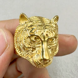 316L Stainless Steel Gold color Ring High Quality Domineering Tiger Head Ring Animal For Man Biker Jewelry
