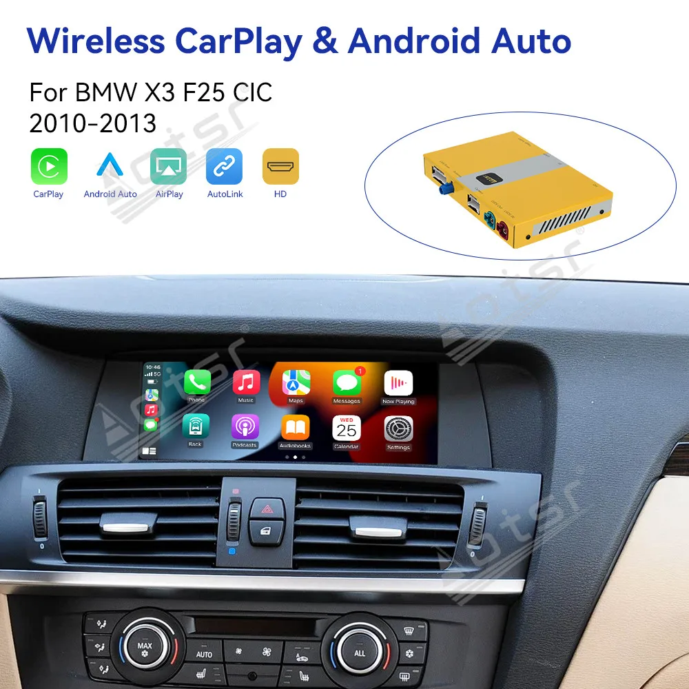 

Unique Design New Car Accessories For BMW X3 F25 CIC 2010-2013 Wireless Carplay Decoder Box Android Auto Link Air Play