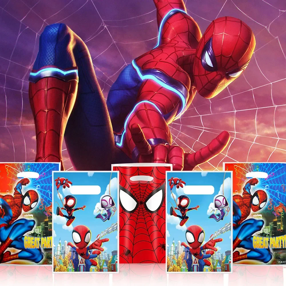 Spiderman Gift Bag Candy Loot Bag Cartoon The Avenger Party Festival Event Birthday Decoration Favor Baby Shower Party Supplies