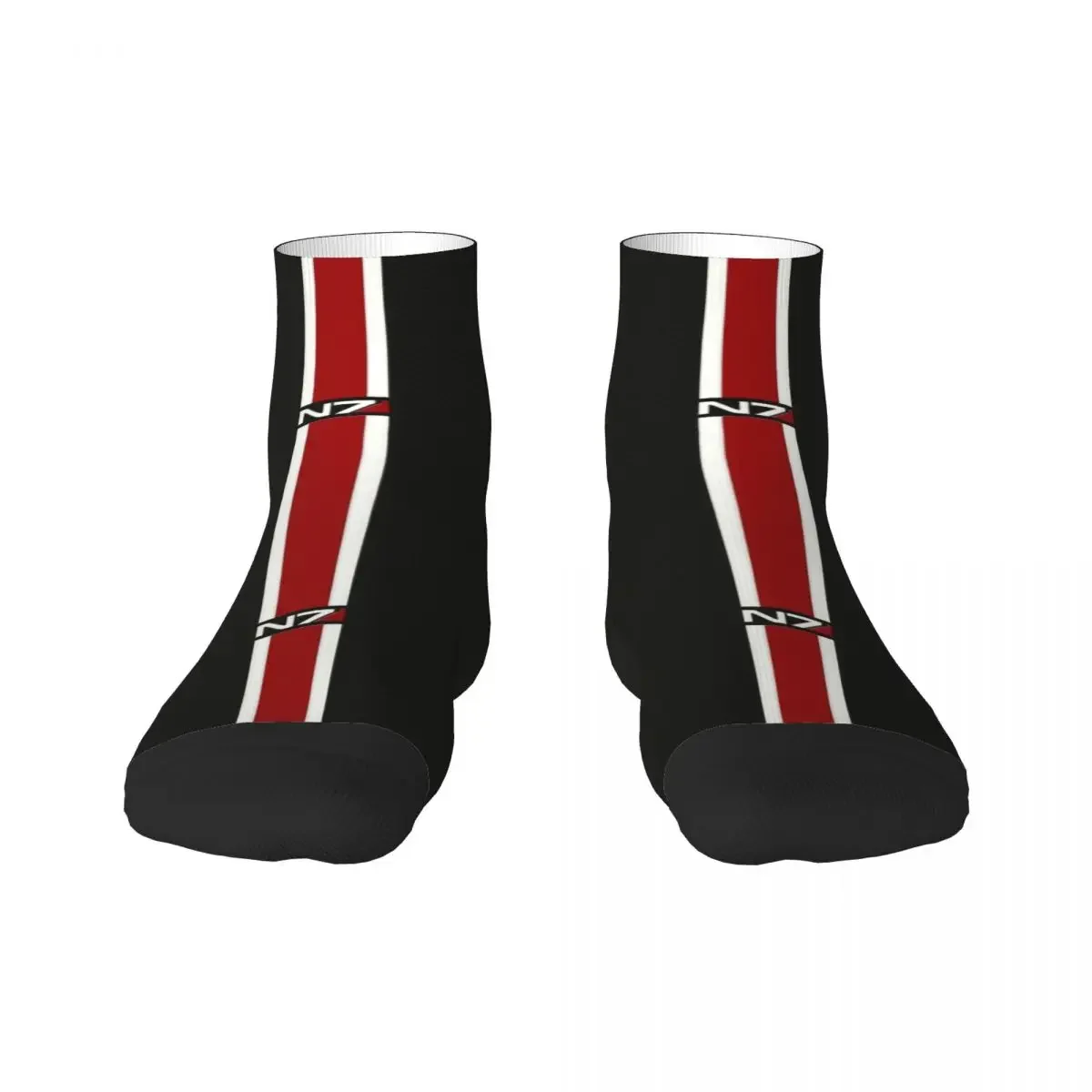 Novelty Printing Classic Video Game N7 Mass Effect Socks for Men Women Stretchy Summer Autumn Winter Crew Socks