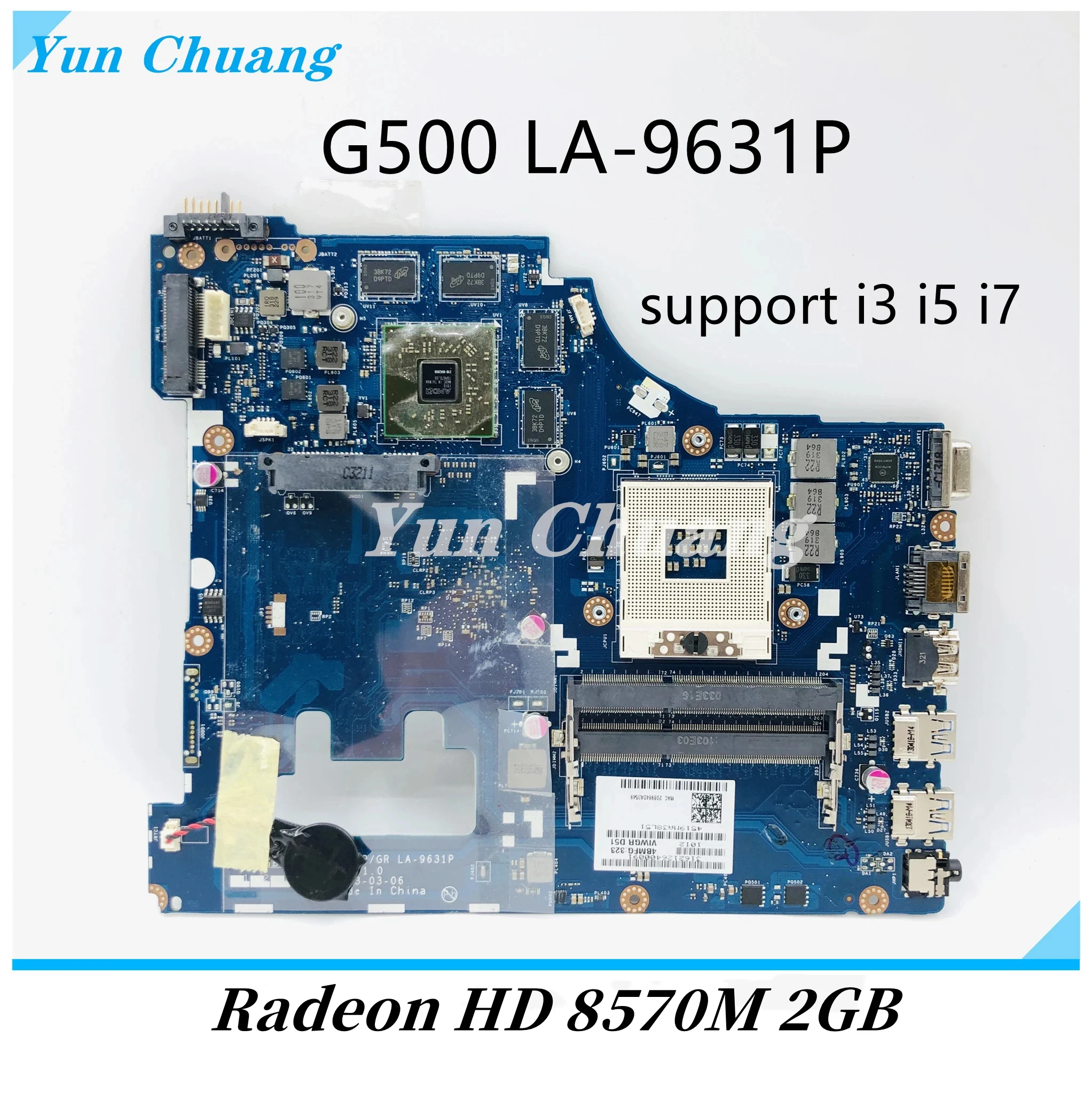 VIWGP GR LA-9631P For lenovo ideapad G500 laptop motherboard 15.6 inch SLJ8C HM76 DDR3 HD 8570M 2G support i3 i5 i7 100% Work