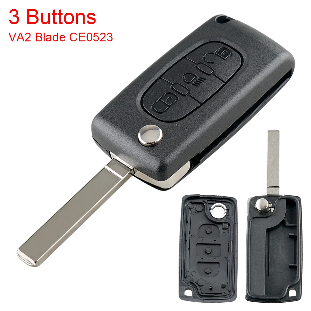 3 Buttons Entry Key Remote Fob Car Shell Case Replacement Fit for Citroen DC2 C3 C4 C5 C6 SG C8 Xsara Picasso CE0523 2008 -2018