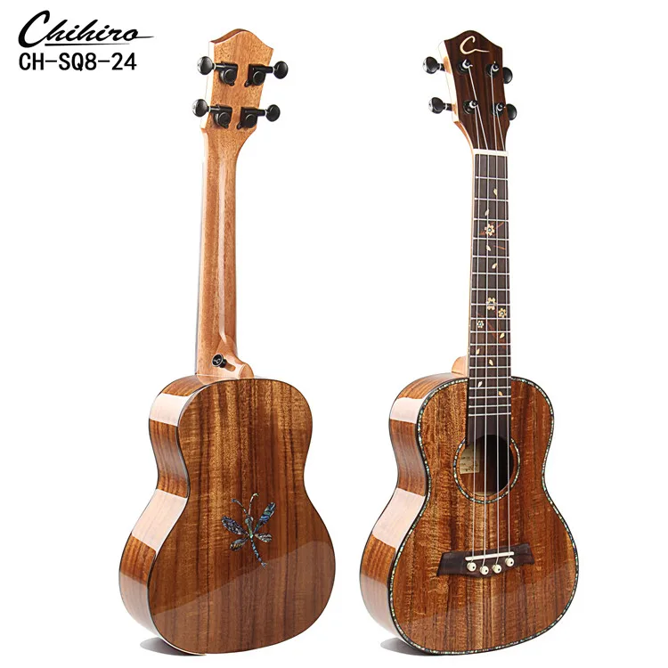 Professional Hand Crafted Abalone Inlay Rosewood Fingerboard Body Solid Wood Top KOA 23 Inch Concert Tenor Ukulele for Sale
