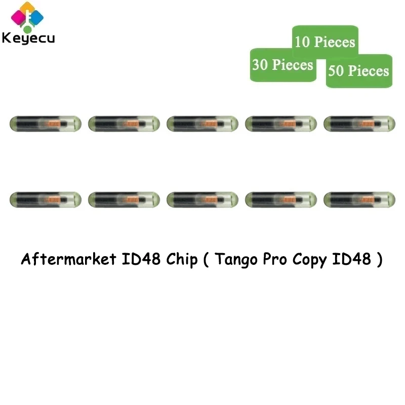 

KEYECU 10 30 50 Pieces Car Key Chip, Aftermarket ID48 Class Transponder Chip ( Tango Pro Copy ID48 Chip )