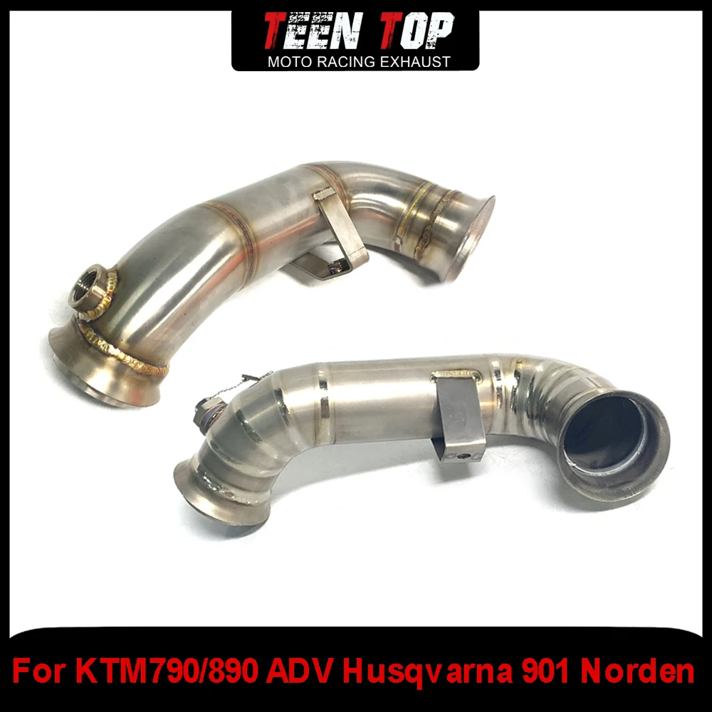 

Выхлопная труба среднего звена мотоцикла, надеваемая для KTM 790 890 ADV Decat, выхлопное колено 790 ADVENTURE 2019 + стальная соединительная труба