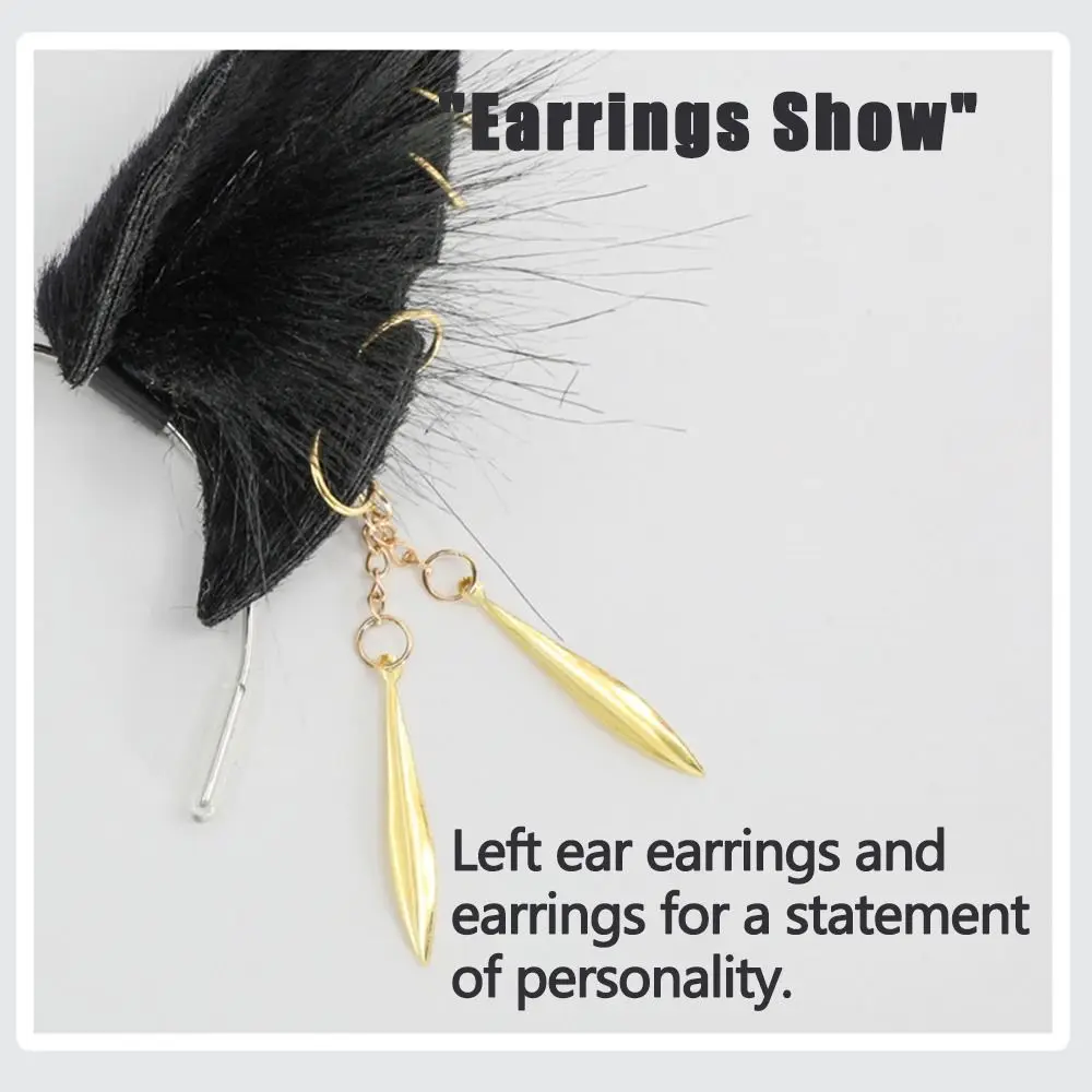 Kawaii Gesimuleerde Dierenoor Haarhoepel Kat Wolf Oren Haarband 1/4 Pop Hoofddeksels Kat Oor Staarten Zacht 20 cm Pop Hoofddeksels