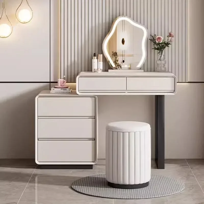 Desk Mirror Dressing Table Makeup Console Cabinet Storage Vanity Chair Mobile Bedside Meubles De Chambre Dresser Furniture