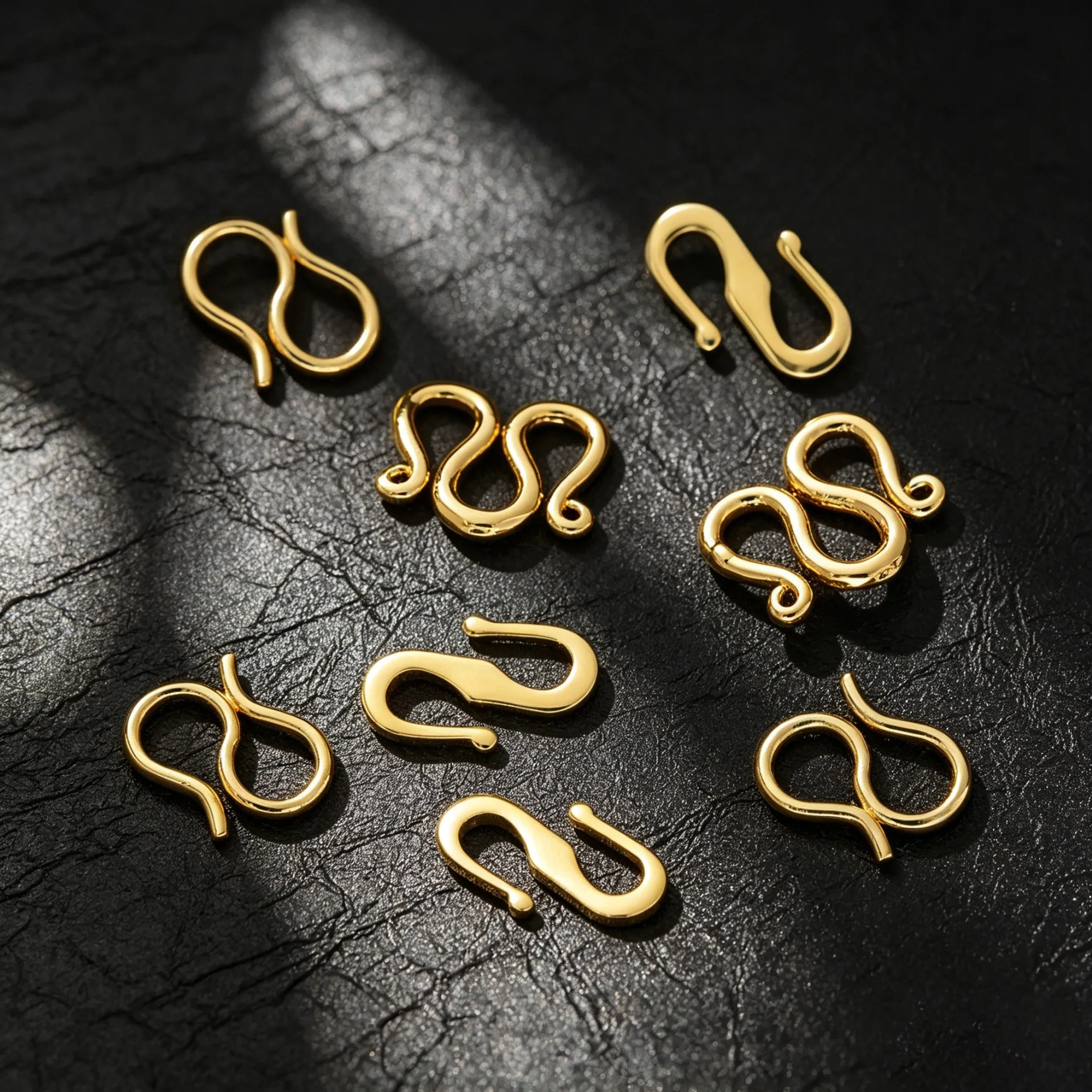 20 Stück/Lot 18K vergoldete W-S-förmige Endverschlüsse, Hakenkettenverbinder für DIY handgefertigte Armbänder, Halsketten, Schmuckherstellungszubehör – Detail 3