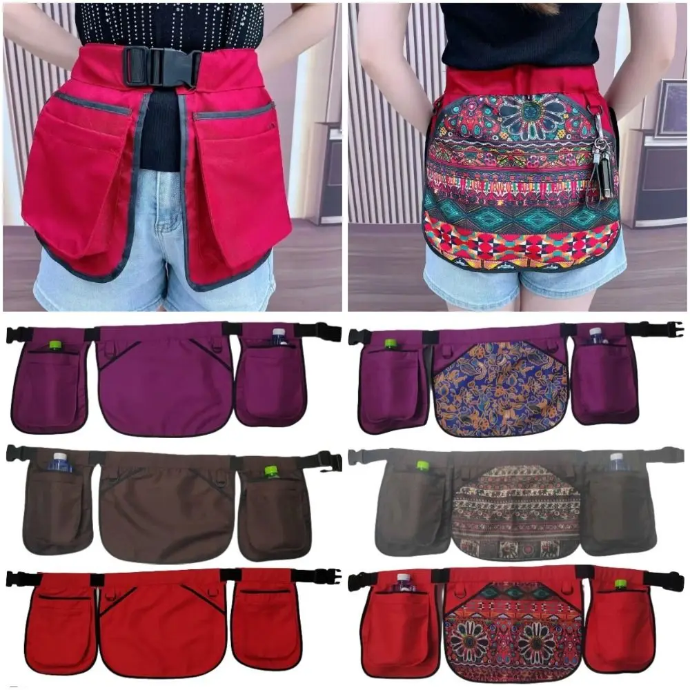 

Ethnic Pattern Portable Waist Bag Waterproof Oil-resistant Multi-Function Tool Pouch Stain-resistant Large-capacity