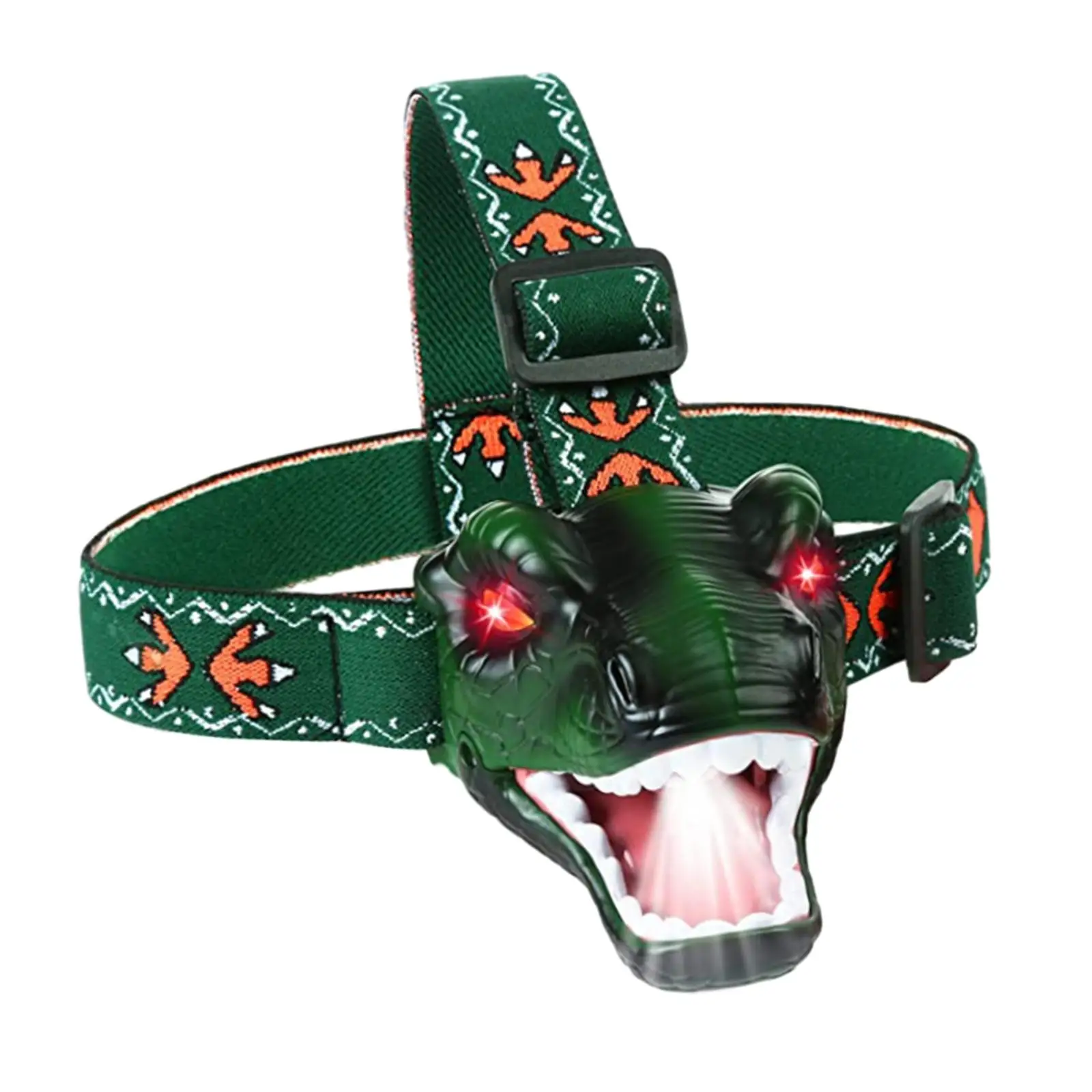 Creative Dinosaur Headlight Outdoor Head Lamp For Kids Lightweight Adjustable Strap Hiking Adventures Reading