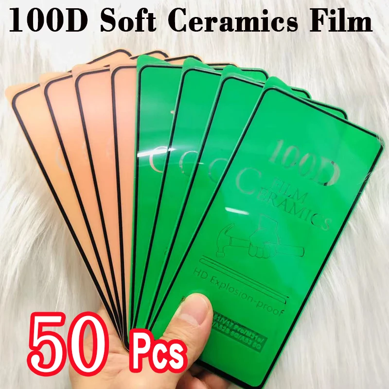 50Pcs Soft Ceramic Matte Film For Samsung Galaxy A12 A02S A21S A20E A32 A42 A52S A72 A22 5G F62 Screen Protector Tempered Glass